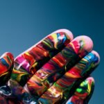 multicolored hand paint